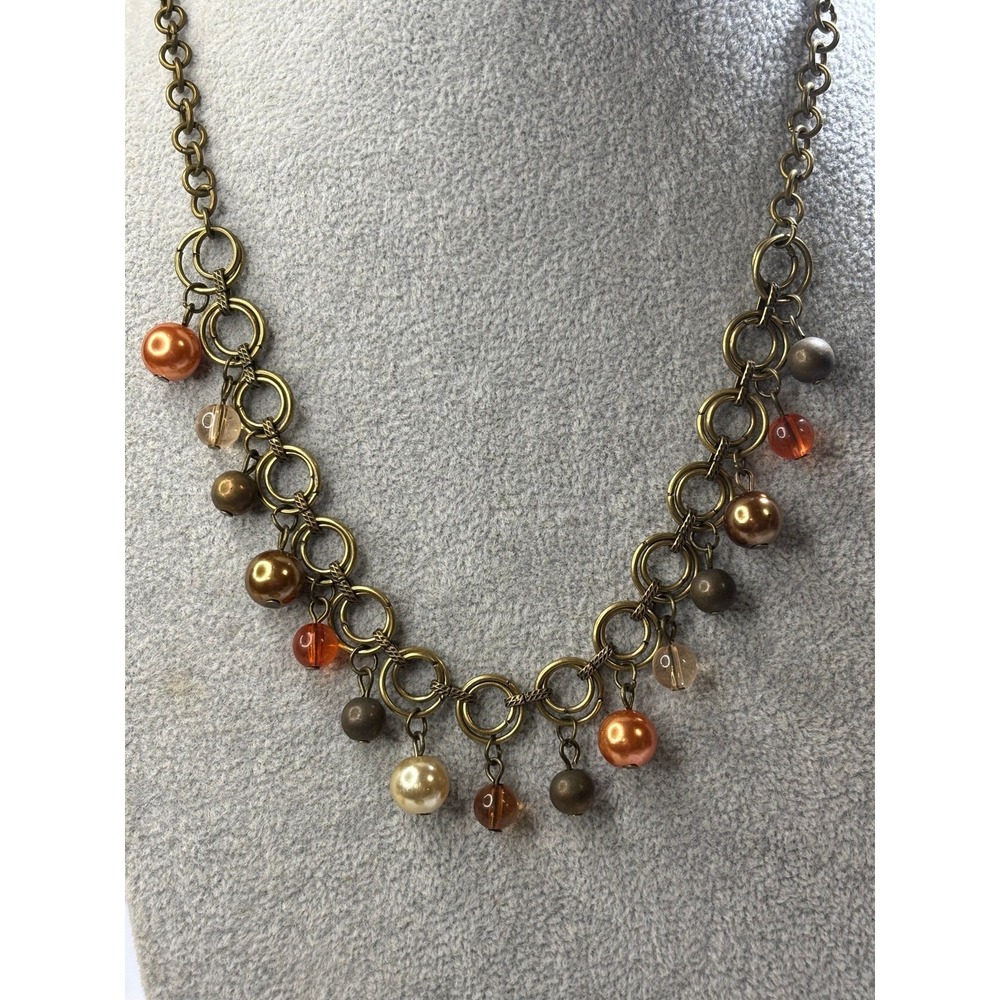 #13. Paparazzi Brass Tone Necklace & Earring Set